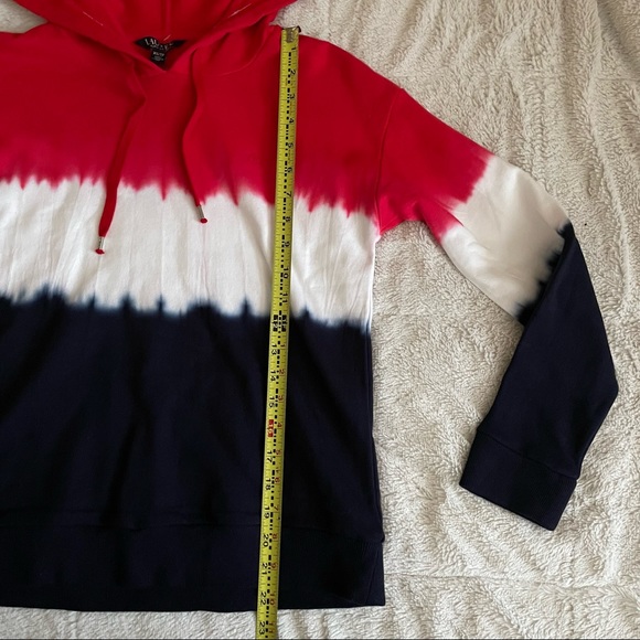 NWT Ralph Lauren Tie Dye Red White Blue Ombré Hoodie Sweatshirt / Size XS - Picture 8 of 8